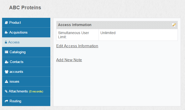 Screenshot of Access