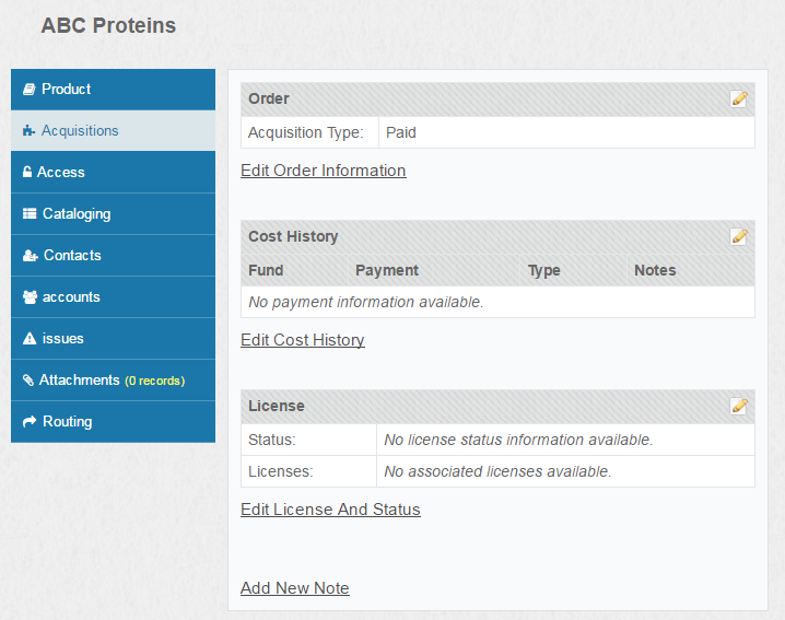 Screenshot of Acquisition