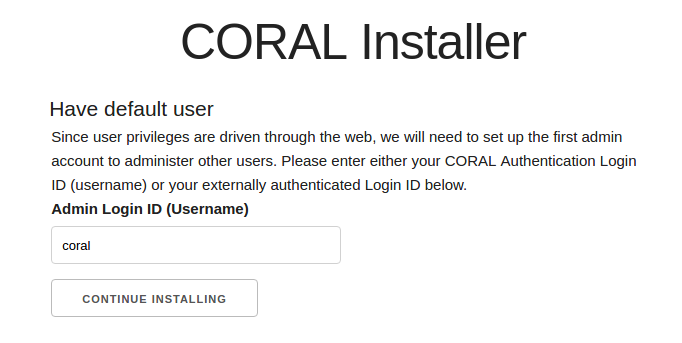 Screenshot of Default User Setup