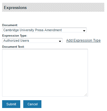 screenshot of the Expressions form. There are 3 fields.